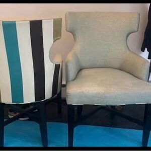 Six Dinning Chairs with Striped Back